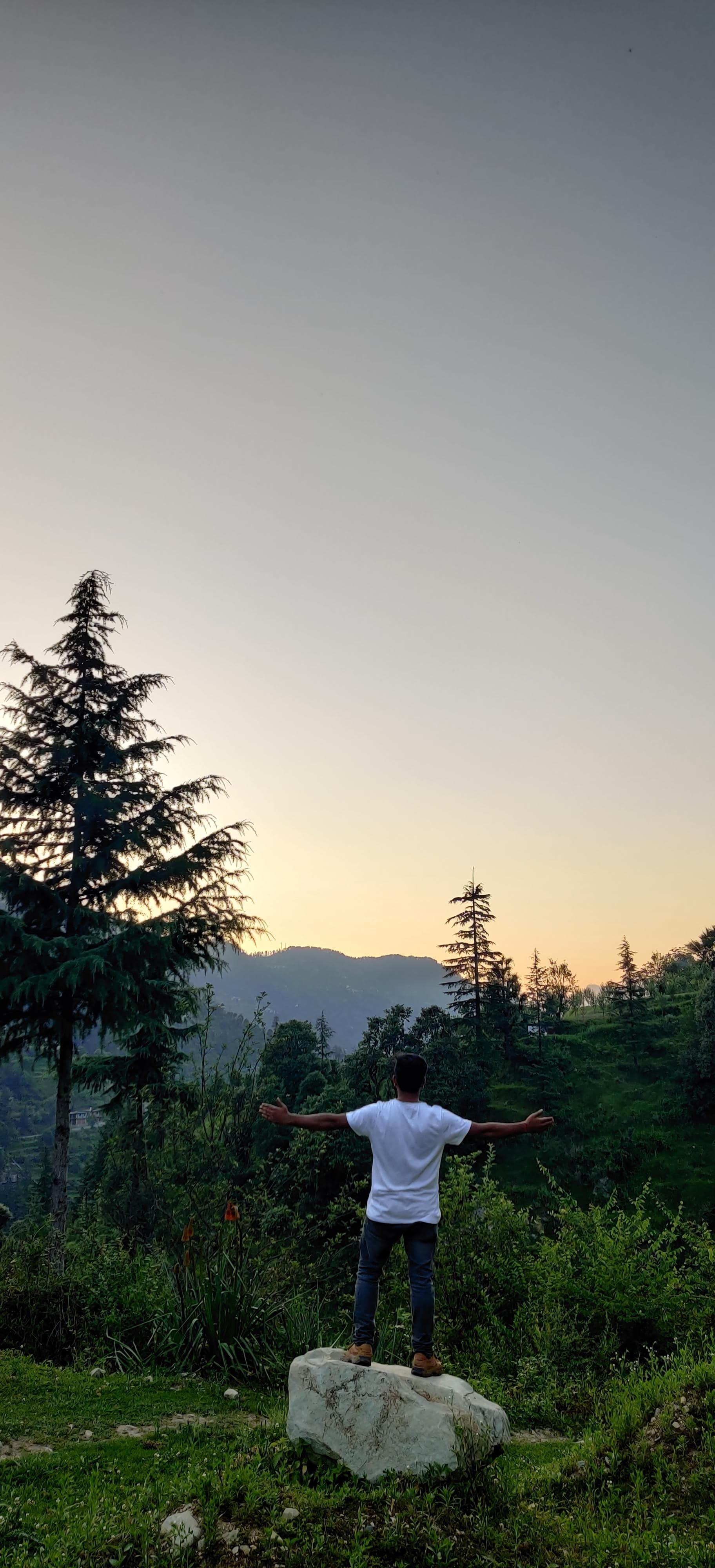 Local villager walking down a rustic path